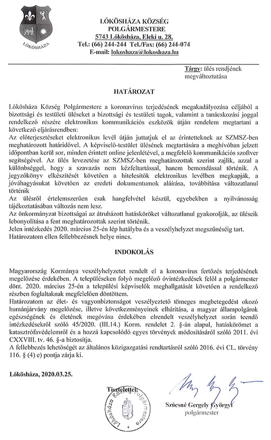 hatarozat elektronikus
