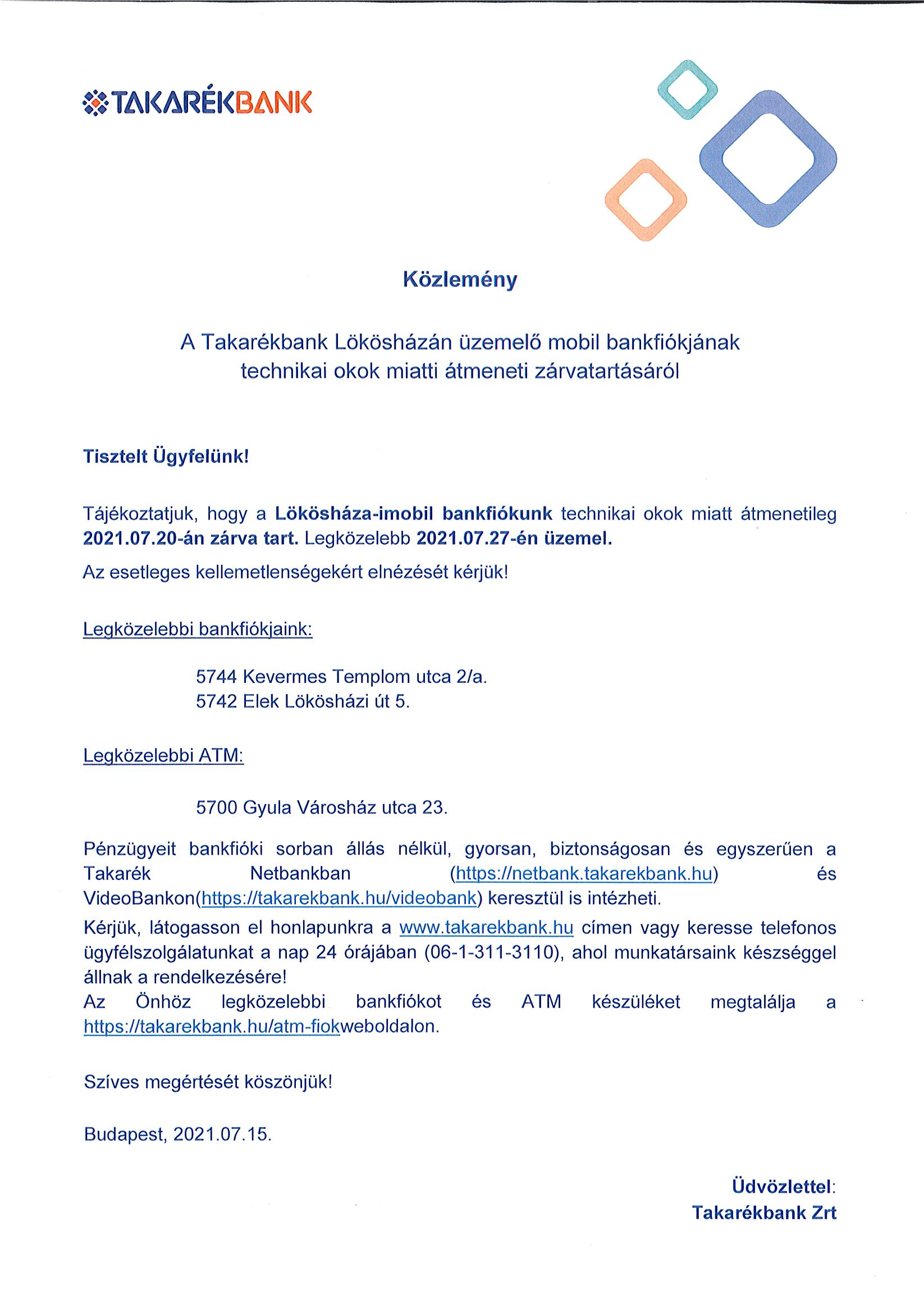 takarekbankszunet210716
